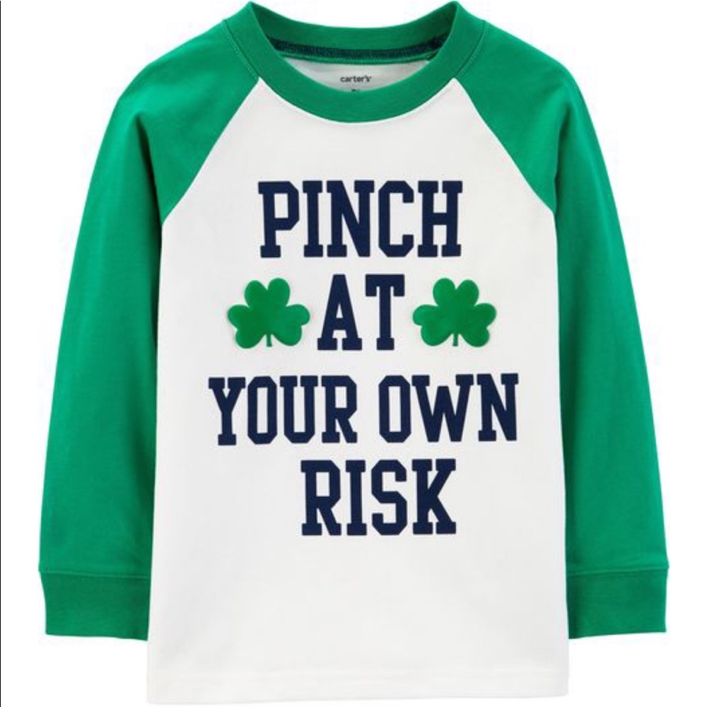 Carter’s long sleeve tee, st. Patrick’s 12 months